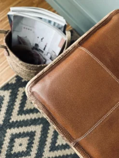 VIAMAJA Puder I Skind|Tæpper Og Puder<Hynde i læder 120cm - Cognac bøffellæder