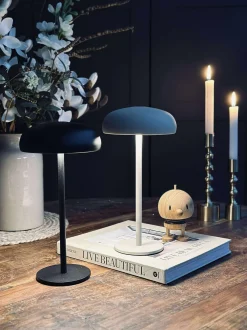 VIAMAJA Lys Og Led|Led Lamper<Isolde LED touch bordlampe. Sort/Beige