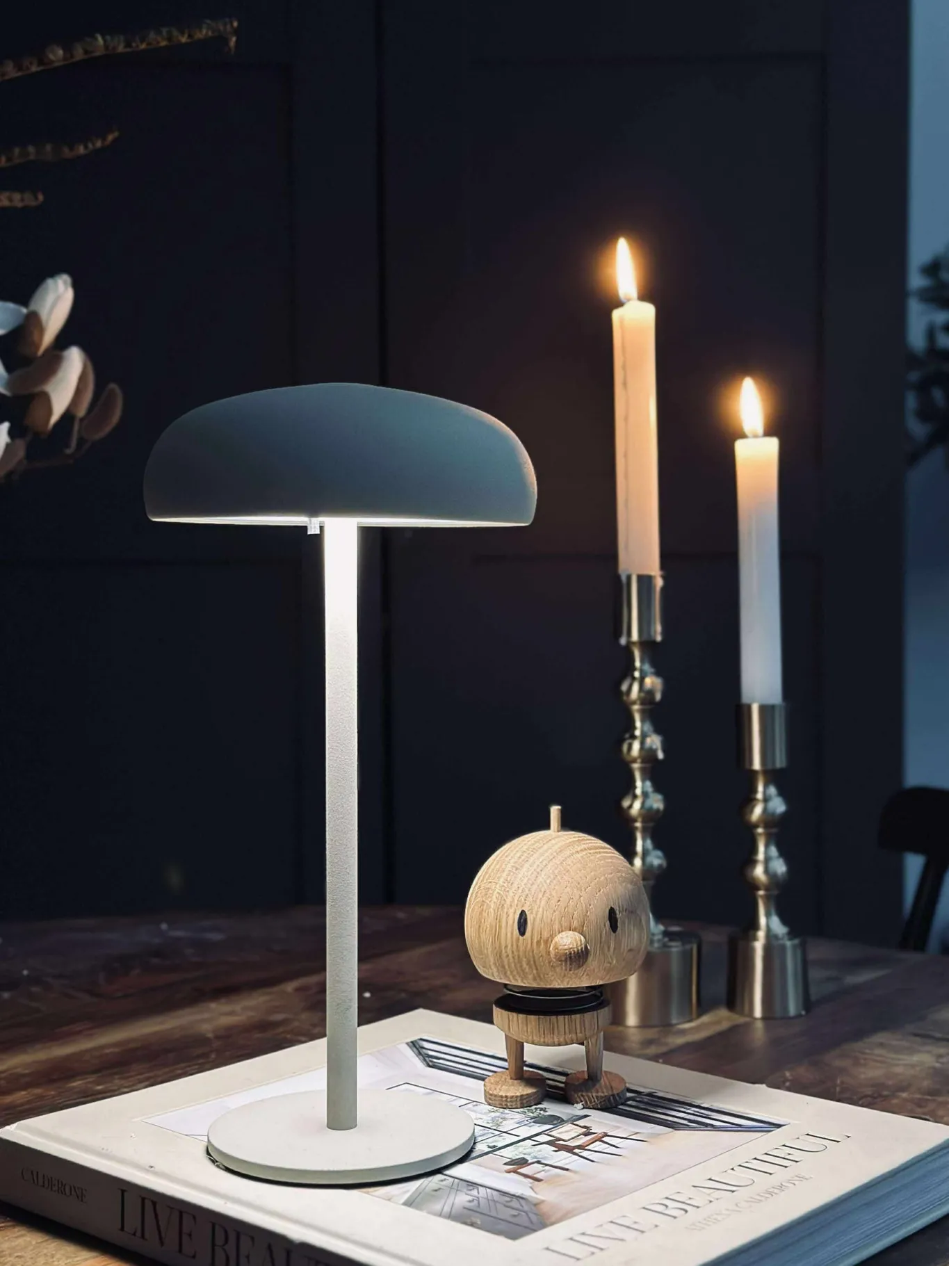VIAMAJA Lys Og Led|Led Lamper<Isolde LED touch bordlampe. Sort/Beige
