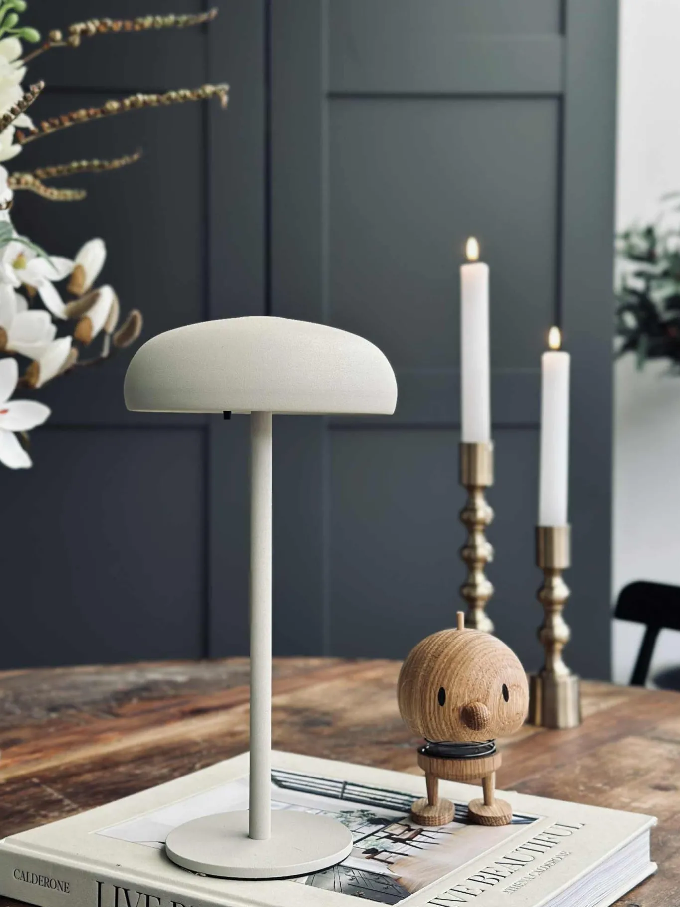 VIAMAJA Lys Og Led|Led Lamper<Isolde LED touch bordlampe. Sort/Beige