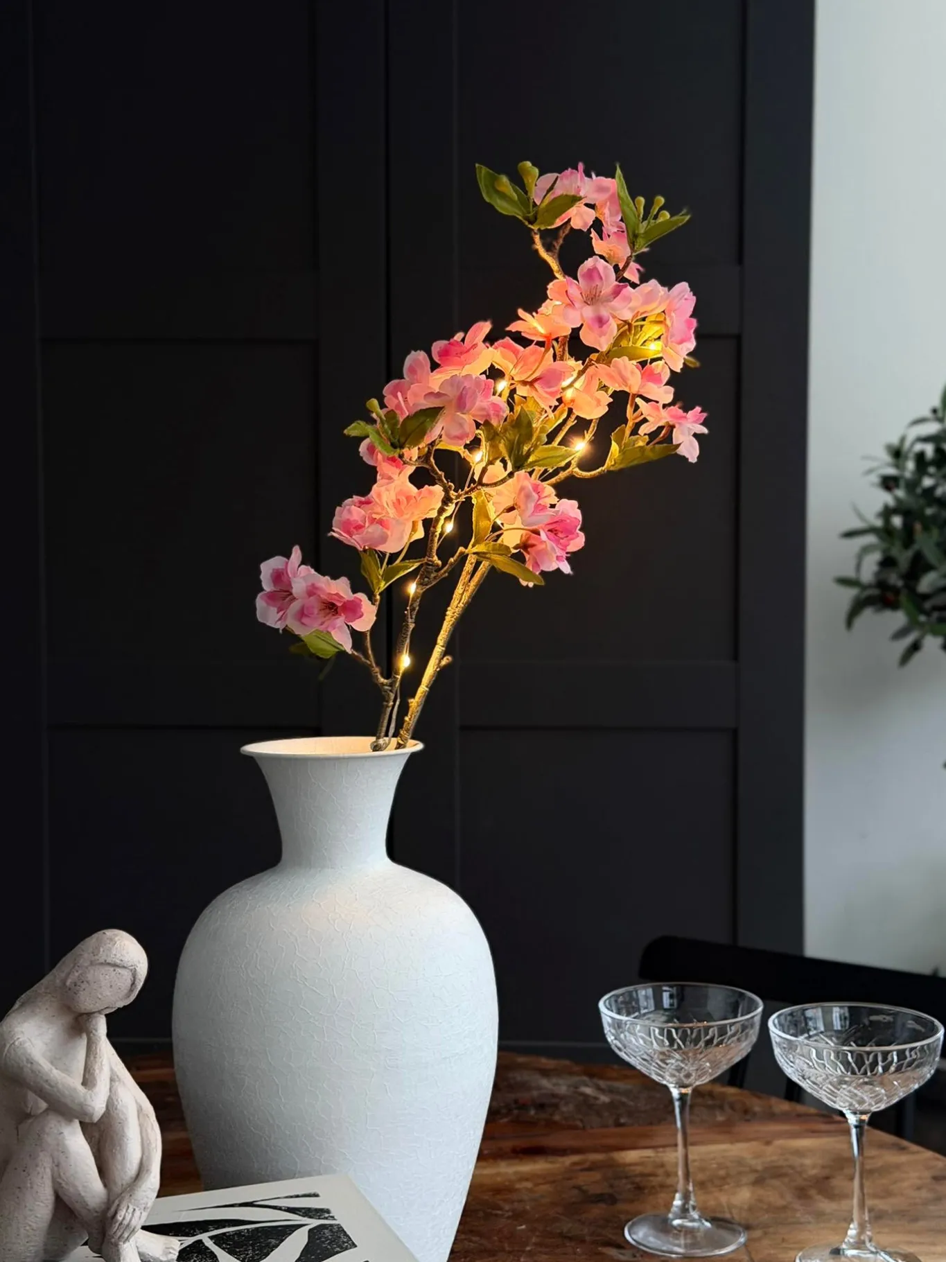 VIAMAJA Blomster<Japansk Kirsebærgren med lys - Rosa