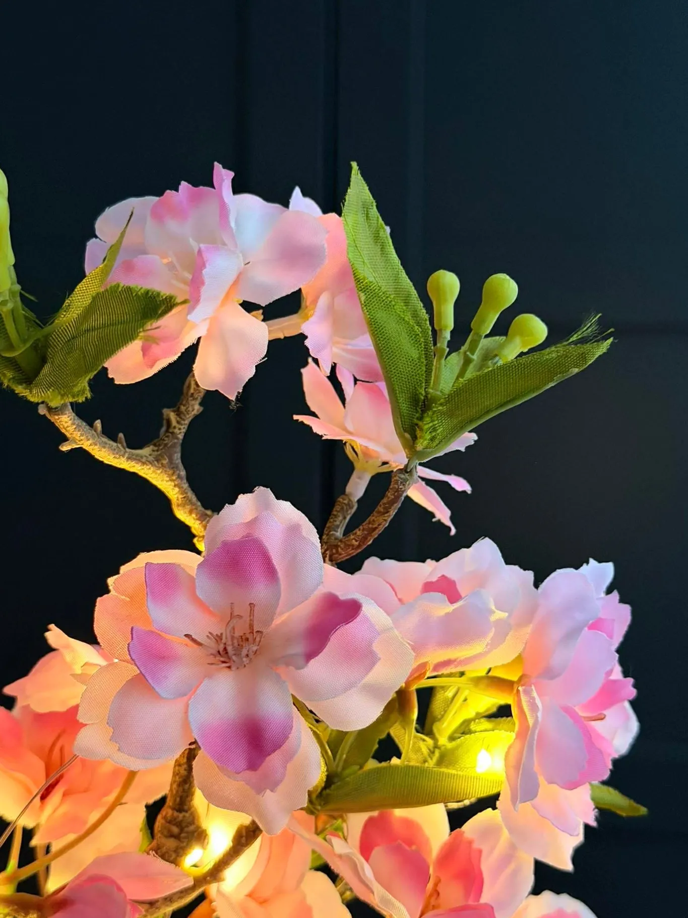 VIAMAJA Blomster<Japansk Kirsebærgren med lys - Rosa