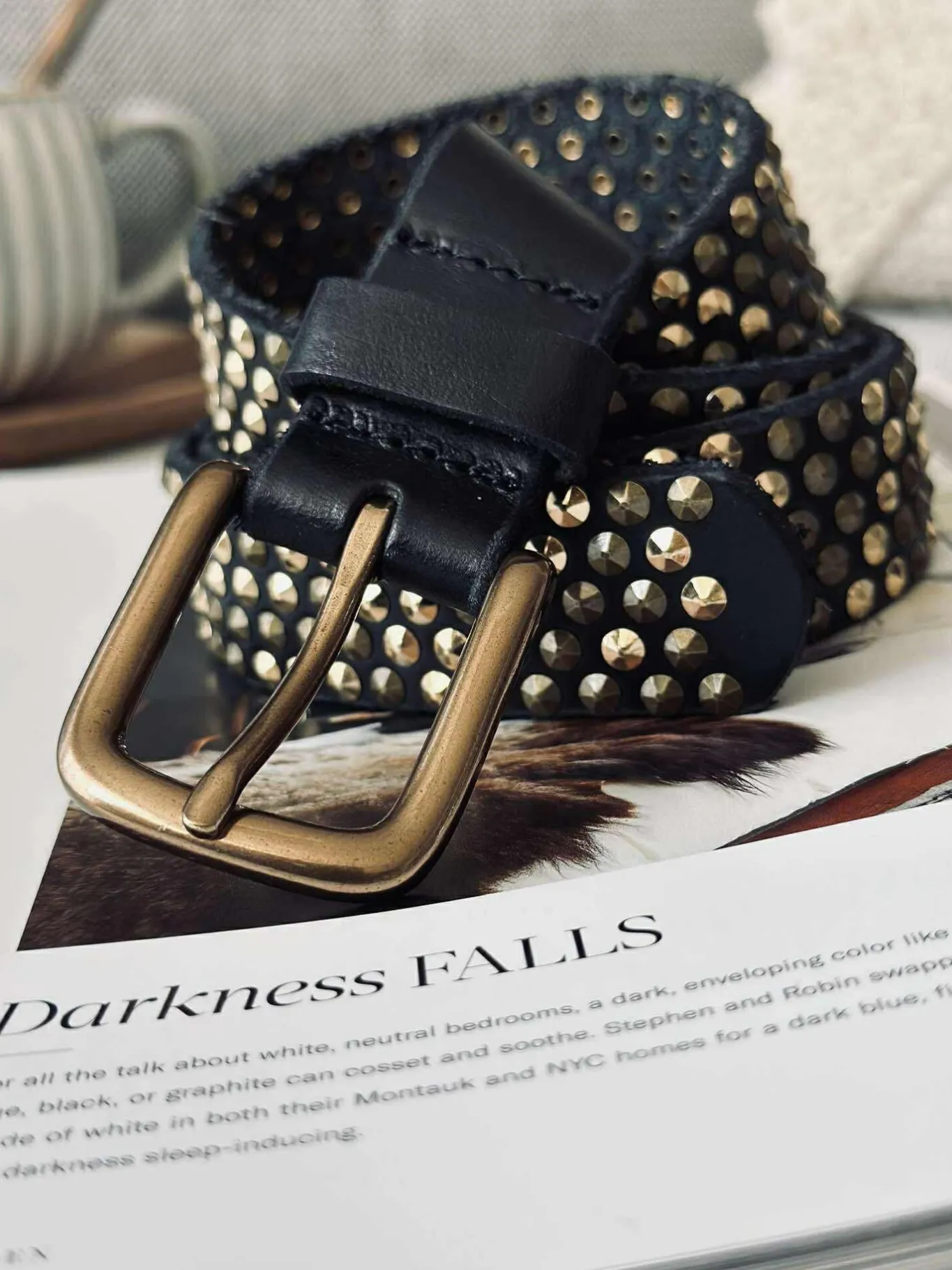 VIAMAJA Bælter<Jeans bælte med nitter - Black / gold