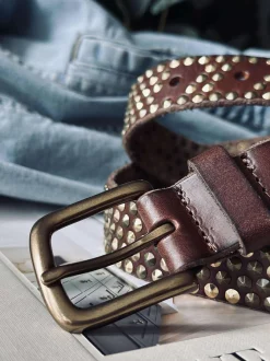 VIAMAJA Bælter<Jeans bælte med nitter - Brown/ gold