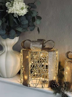 VIAMAJA Led Jul|Led Dekoration<Julegaver med led lys - 3 stk.