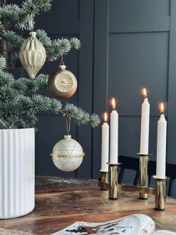 VIAMAJA Jul<Julekugler i glas GOLD - Pakke med 3 stk