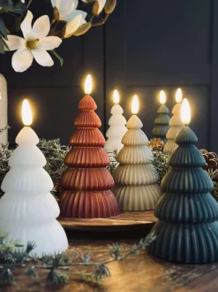 VIAMAJA Lys Og Led|Led Bloklys<Juletræ med led lys - Sæt med 2 stk. Hvid
