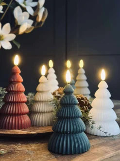 VIAMAJA Lys Og Led|Led Bloklys<Juletræ med led lys - Sæt med 2 stk. Hvid