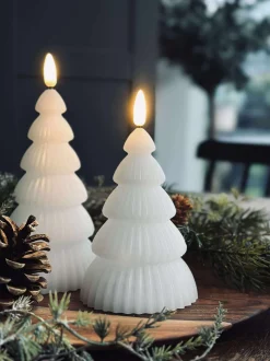 VIAMAJA Lys Og Led|Led Bloklys<Juletræ med led lys - Sæt med 2 stk. Hvid