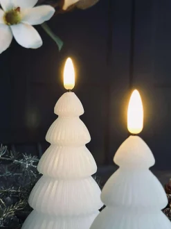 VIAMAJA Lys Og Led|Led Bloklys<Juletræ med led lys - Sæt med 2 stk. Hvid