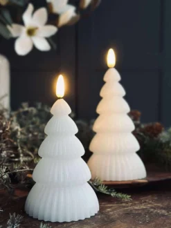 VIAMAJA Lys Og Led|Led Bloklys<Juletræ med led lys - Sæt med 2 stk. Hvid