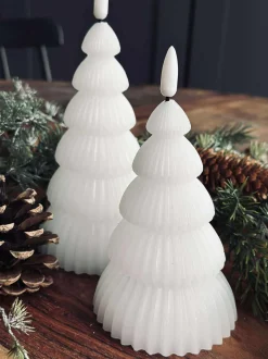 VIAMAJA Lys Og Led|Led Bloklys<Juletræ med led lys - Sæt med 2 stk. Hvid