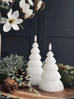 VIAMAJA Lys Og Led|Led Bloklys<Juletræ med led lys - Sæt med 2 stk. Hvid