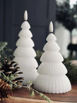 VIAMAJA Lys Og Led|Led Bloklys<Juletræ med led lys - Sæt med 2 stk. Hvid