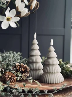 VIAMAJA Lys Og Led|Led Bloklys<Juletræ med led lys - Sæt med 2 stk. Sand
