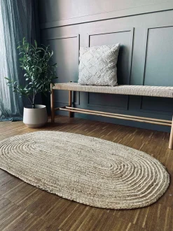 VIAMAJA Gulvtæpper|Jute Tæpper<Jutetæppe i flet - Oval