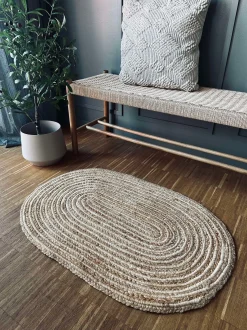 VIAMAJA Gulvtæpper|Jute Tæpper<Jutetæppe i flet - Oval