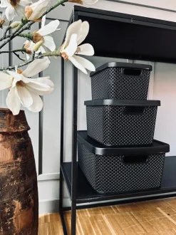 Børn VIAMAJA Opbevaring Til Badeværelse|Garderobe Opbevaring<Kasse med låg - Medium VILA BLACK