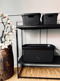 Børn VIAMAJA Opbevaring Til Badeværelse|Garderobe Opbevaring<Kasse med låg - Medium VILA BLACK