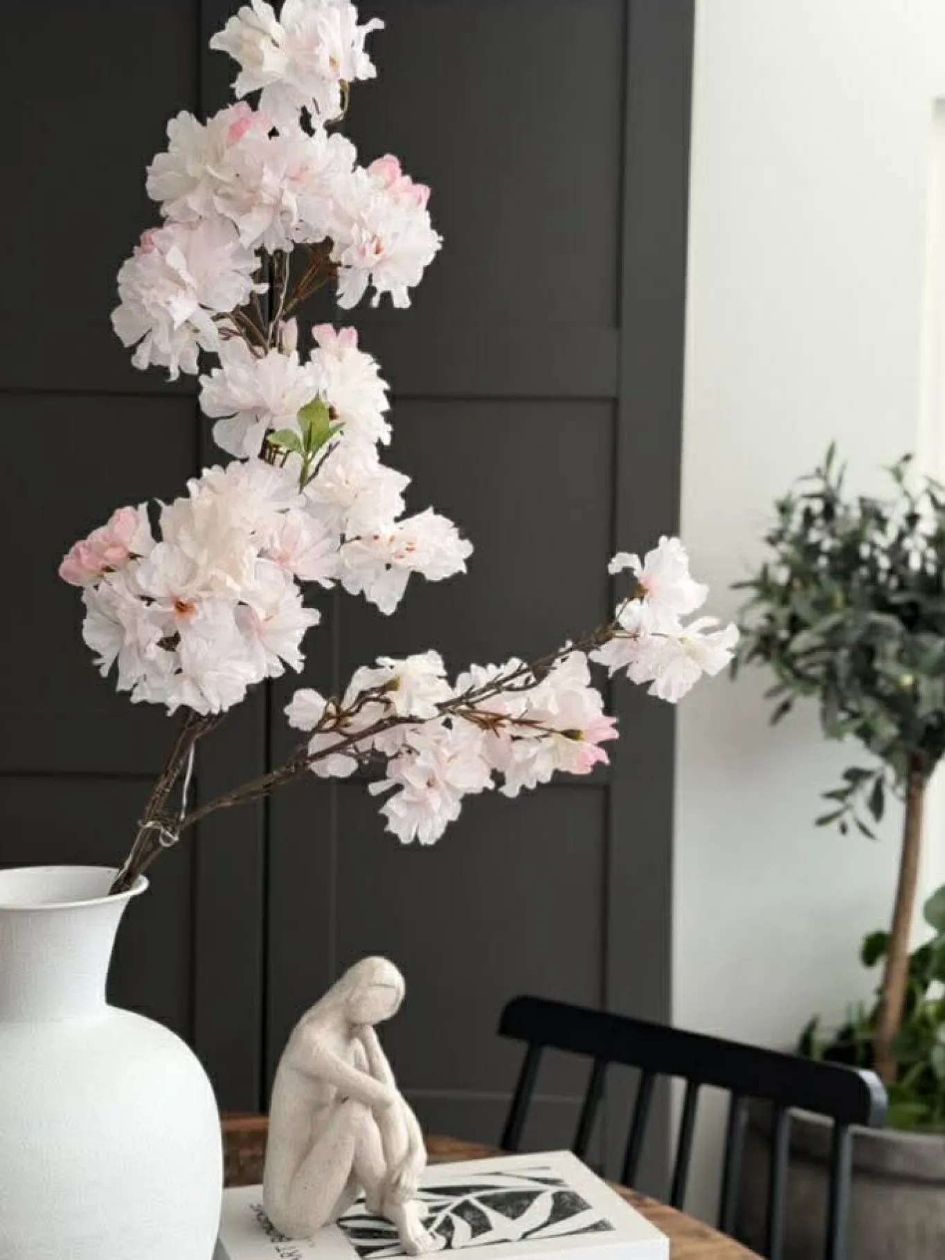 VIAMAJA Blomster<Kirsebærgren med lys - Rosa / hvid