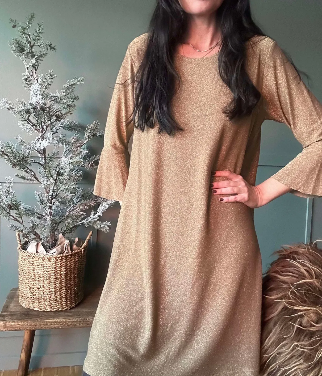 VIAMAJA Kjoler<Kjole Sparkle Gold