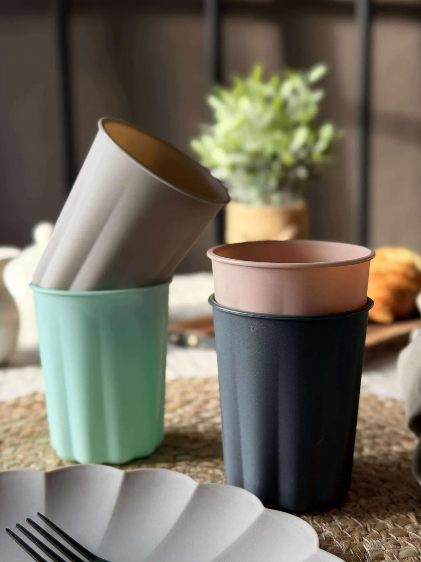 VIAMAJA Krus, Kopper Og Glas|Camping Og Picnic<Kop color - Sæt a 4stk