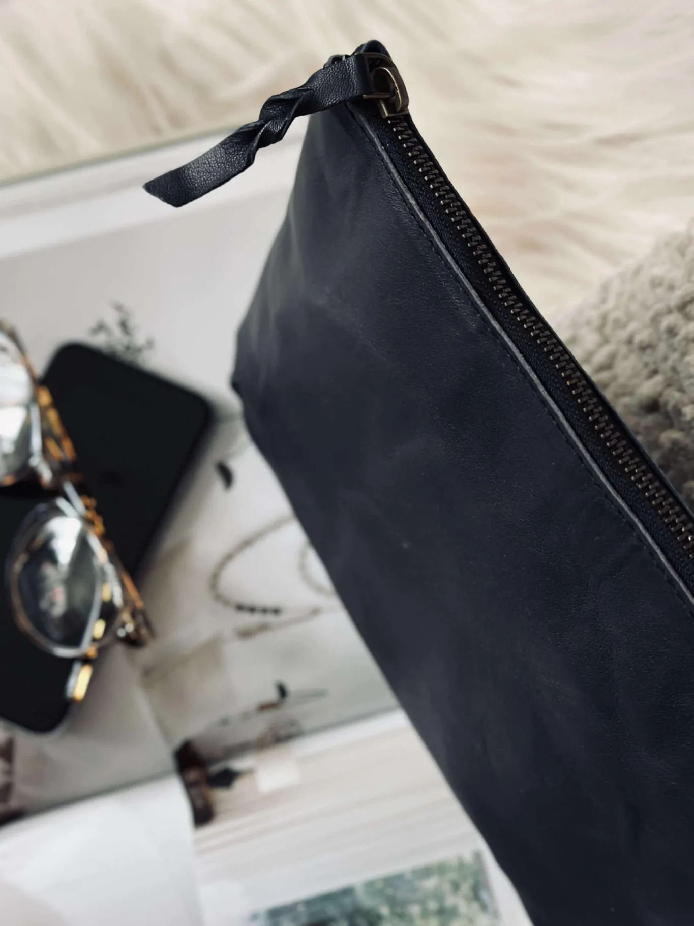 VIAMAJA Clutch|Toilettasker<Kosmetikpung / Clutch - Black leather