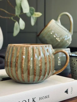 VIAMAJA Krus, Kopper Og Glas|Porcelæn Og Stentøj<Krus VIGA Strib - Grå / brun
