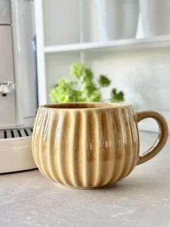VIAMAJA Krus, Kopper Og Glas|Porcelæn Og Stentøj<Krus VIGA Strib - Sennep