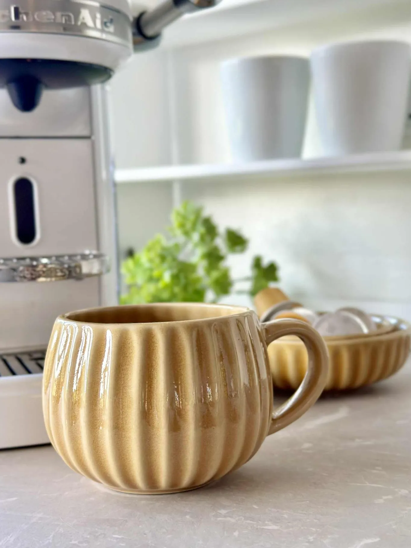 VIAMAJA Krus, Kopper Og Glas|Porcelæn Og Stentøj<Krus VIGA Strib - Sennep