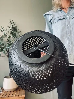 VIAMAJA Lamper<Lampe bambus - Sort dia 33