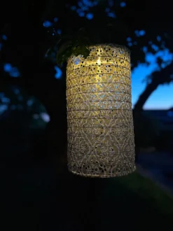VIAMAJA Lys Og Led|Udendørs Led<Lampe cylinder med solceller - SUMMER GOLD
