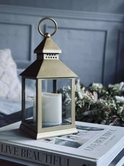 VIAMAJA Lys Og Led|Led Lanterne<Lanterne m. Timer - Gold