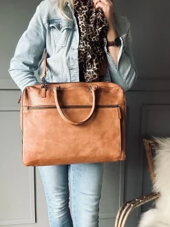 VIAMAJA Computertasker|Tasker Til Mænd<Laptop Cognac London