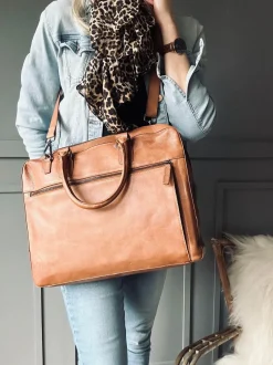 VIAMAJA Computertasker|Tasker Til Mænd<Laptop Cognac London