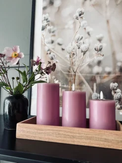 VIAMAJA Lys Og Led|Led Bloklys<LED Bloklys / VIOLET 3 stk – Inkl. fjernbetjening