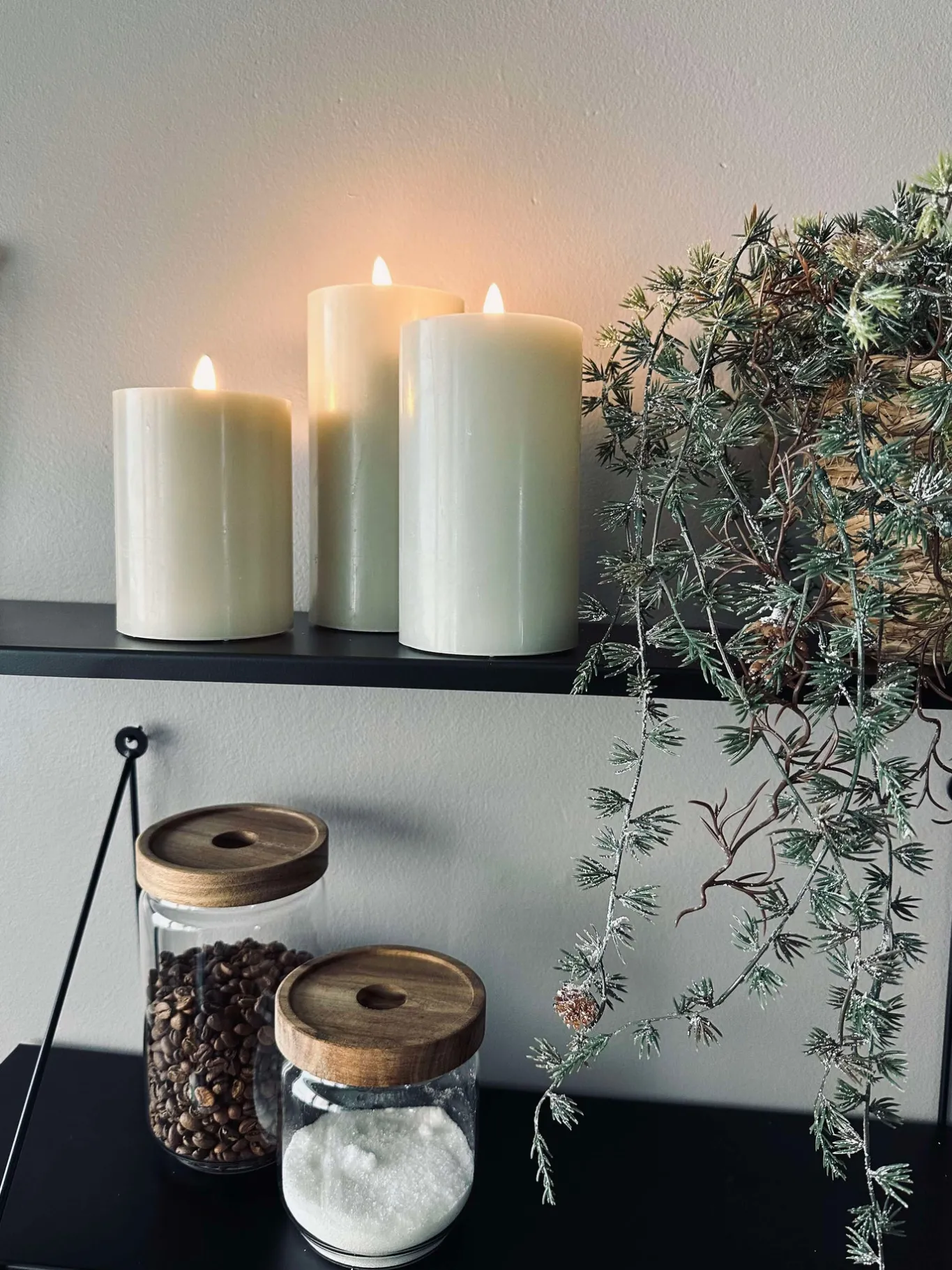 VIAMAJA Lys Og Led|Led Bloklys<LED Bloklys / Mint – 3 stk bloklys