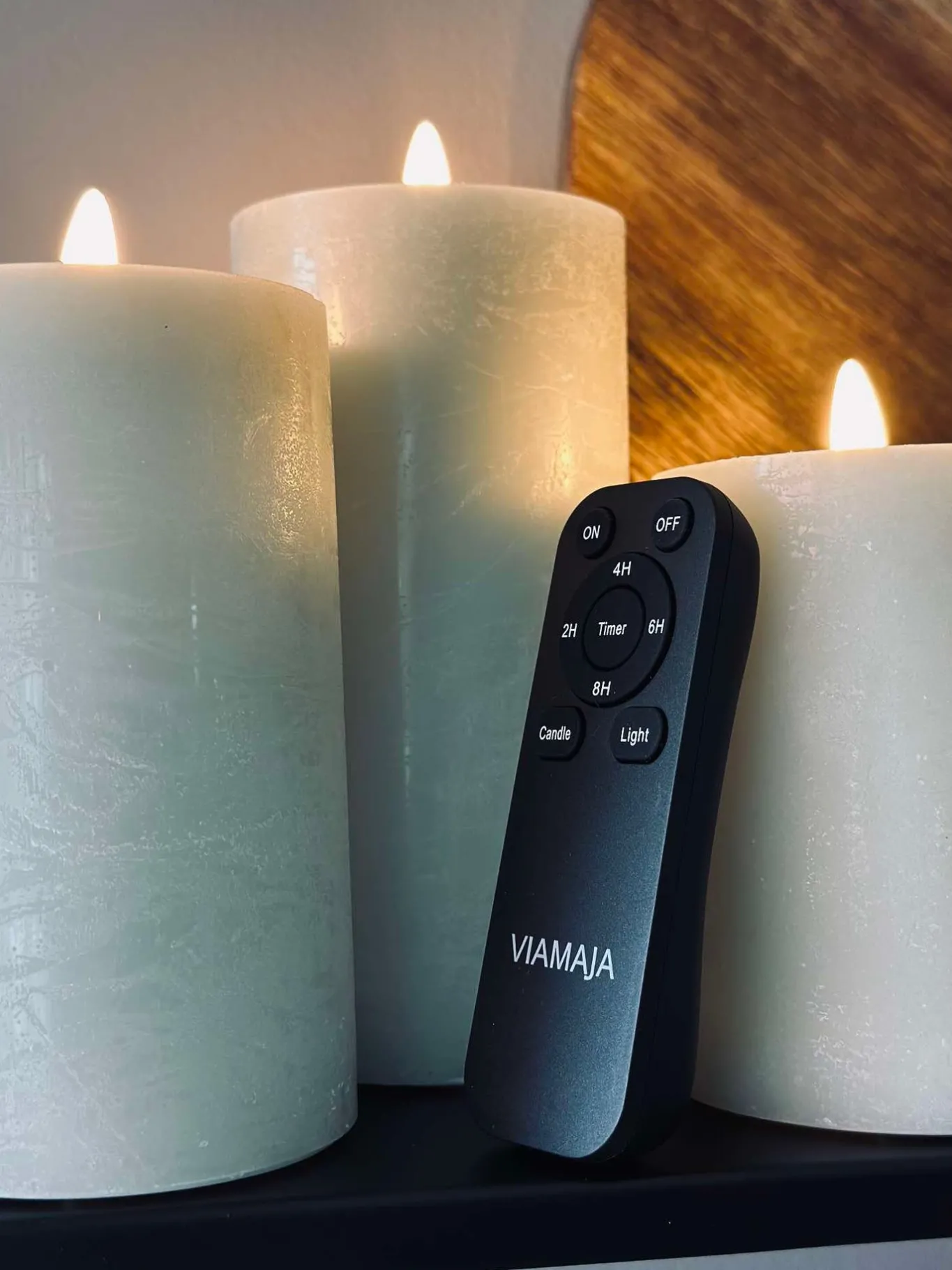 VIAMAJA Lys Og Led|Led Bloklys<LED Bloklys / Mint – 3 stk Rustik lys