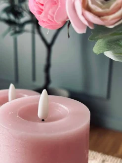 VIAMAJA Lys Og Led|Led Bloklys<LED Bloklys / Rosa – 3 stk bloklys