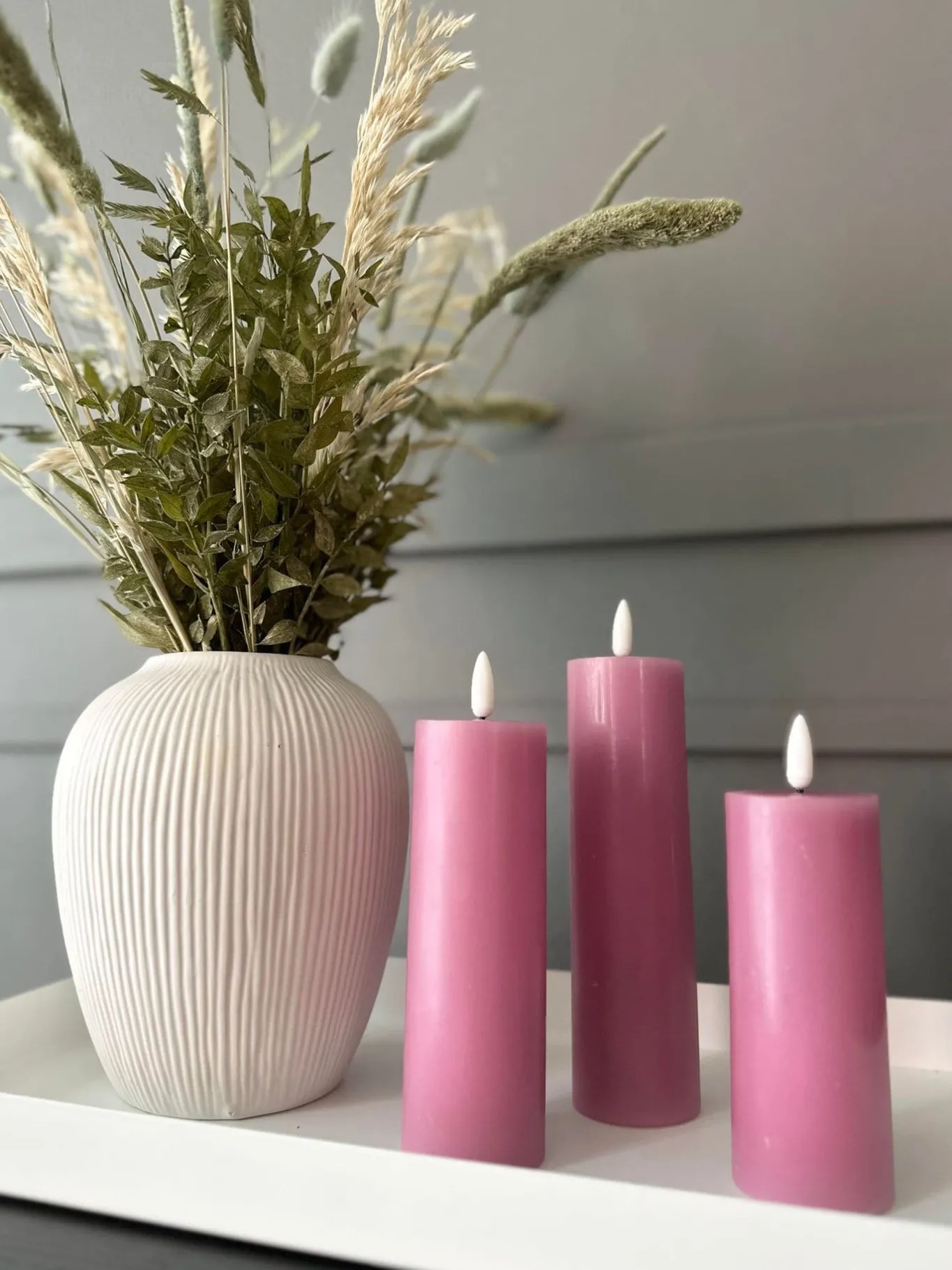 VIAMAJA Lys Og Led|Led Bloklys<LED Bloklys / VIOLET 3 stk – Inkl. fjernbetjening