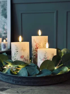 VIAMAJA Lys Og Led|Led Bloklys<LED bloklys FLORA – Sæt med 3 stk og fjernbetjening