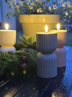 VIAMAJA Lys Og Led|Udendørs Led<LED Bloklys Grå timeglas - Udendørs