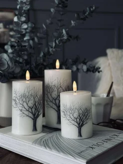 VIAMAJA Lys Og Led|Led Bloklys<LED bloklys Nature – Sæt m. 3 stk og fjernbetjening