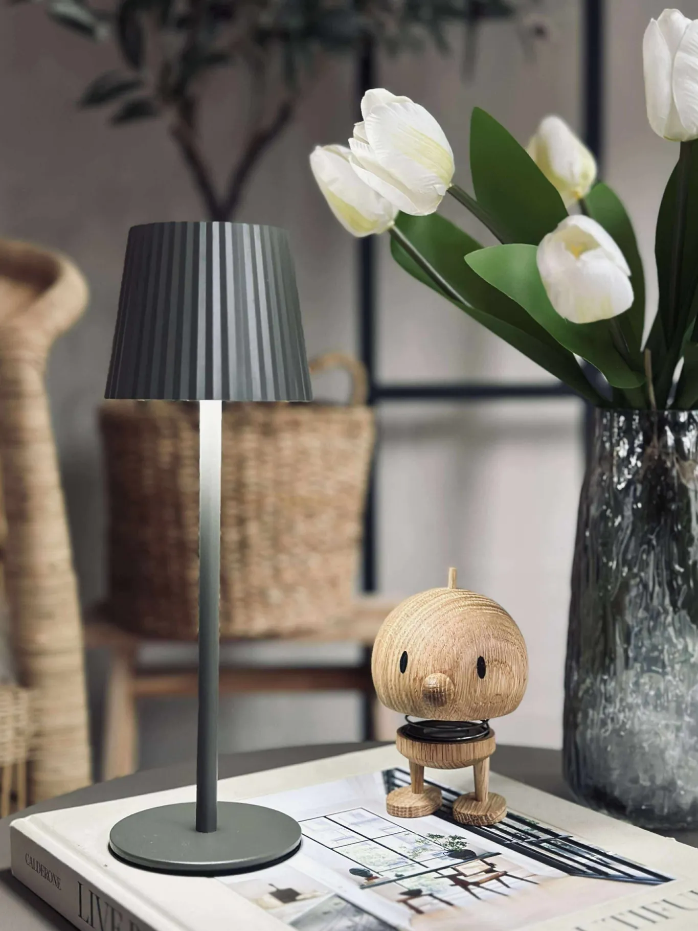 VIAMAJA Lys Og Led|Led Lamper<LED bordlampe MILLA Taupe - genopladelig