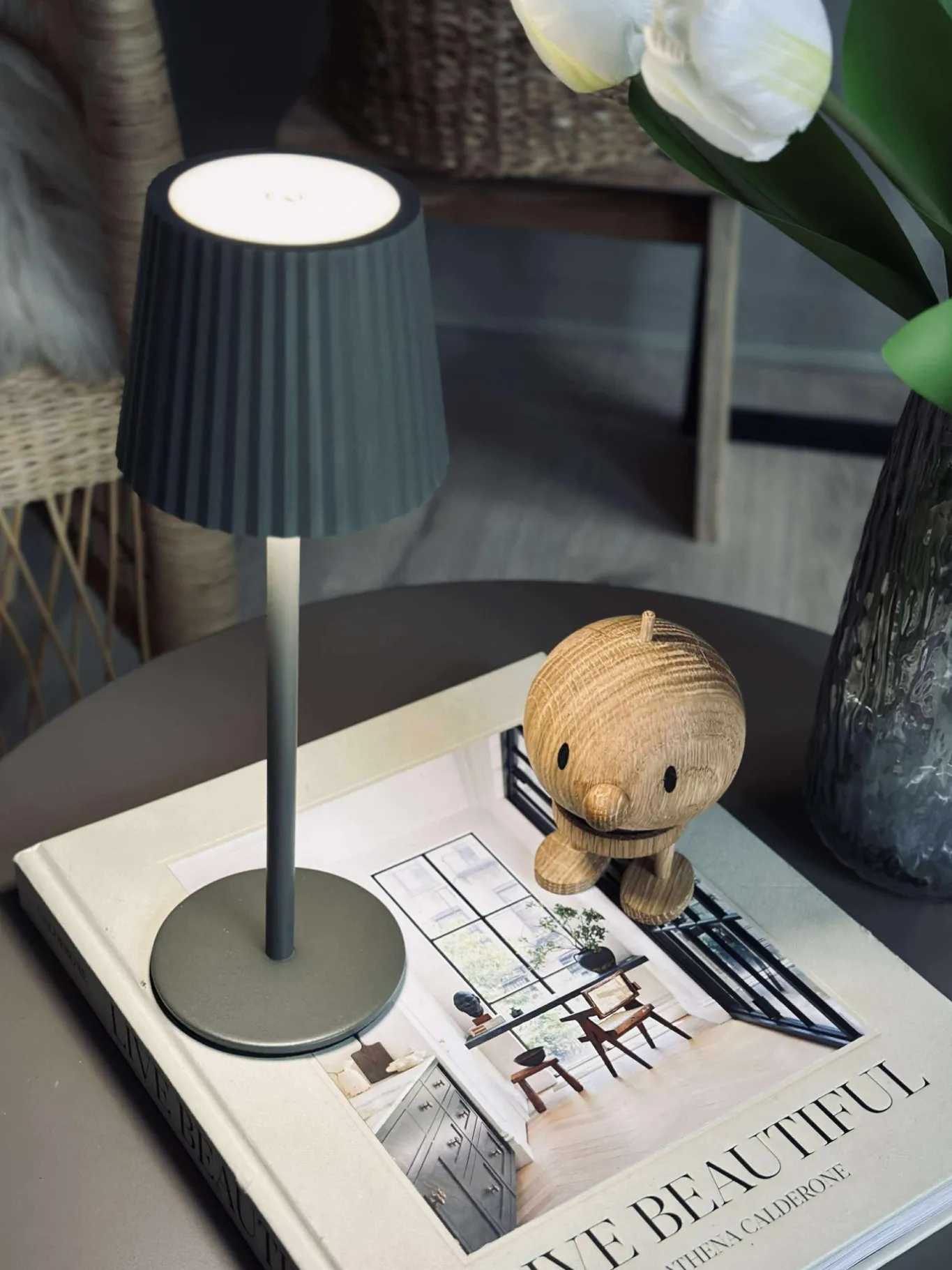 VIAMAJA Lys Og Led|Led Lamper<LED bordlampe MILLA Taupe - genopladelig