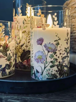 VIAMAJA Lys Og Led|Led Bloklys<LED FLORA Cylinder – Sæt med 3 stk og fjernbetjening