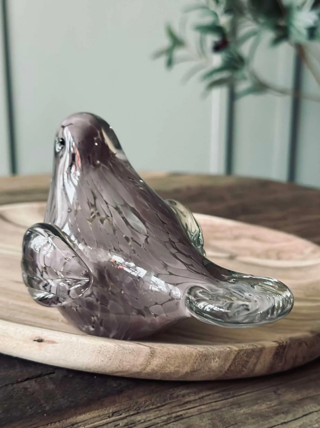 VIAMAJA Mushroom Lamper|Mushroom Lamper<LED Fugl i mundblæst glas - Old Rose