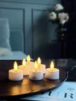 VIAMAJA Lys Og Led|Led Fyrfadslys<LED fyrfadslys 8 stk + Fjernbetjening med timer