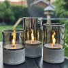 VIAMAJA Lys Og Led|Udendørs Led<LED GREY Cylinder Sæt med 3 stk - Godkendt til Inde