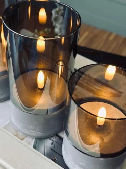 VIAMAJA Lys Og Led|Udendørs Led<LED GREY Cylinder Sæt med 3 stk - Godkendt til Inde
